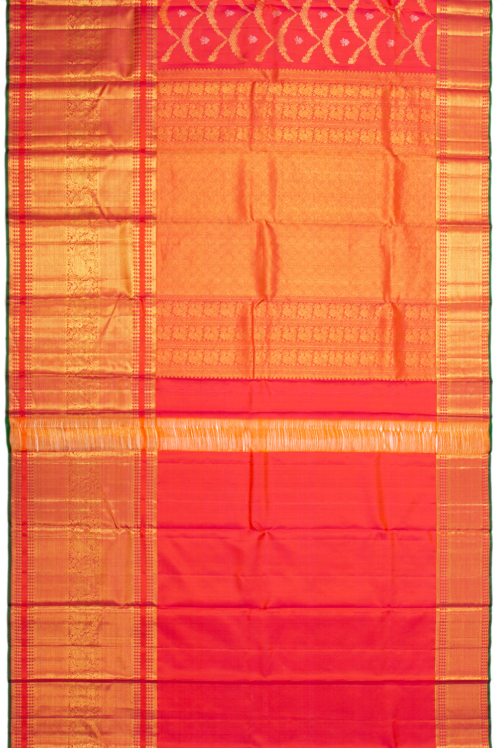 Kanchipuram Silk Jaal Red Saree