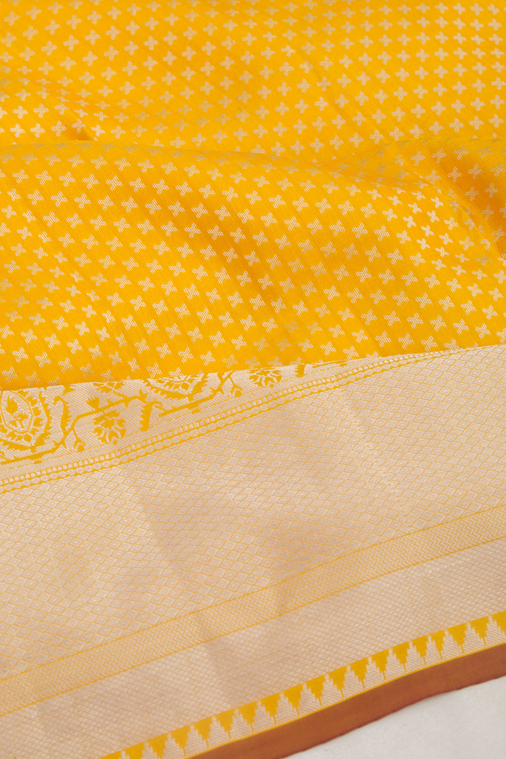 Taranga Kanchi Silk Butta Yellow Saree