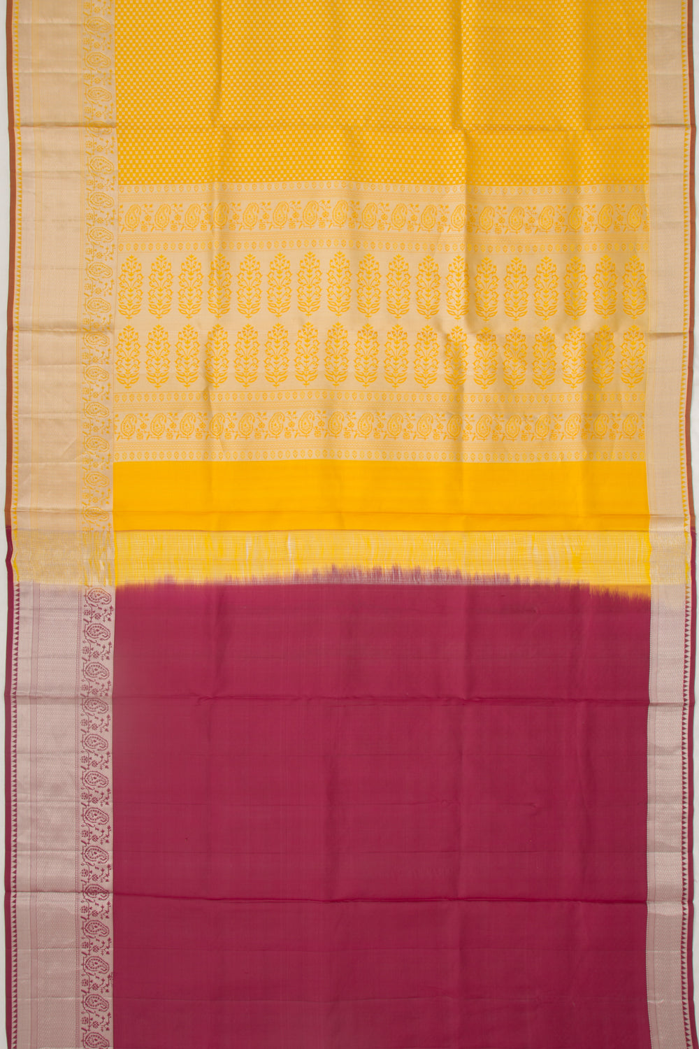 Taranga Kanchi Silk Butta Yellow Saree