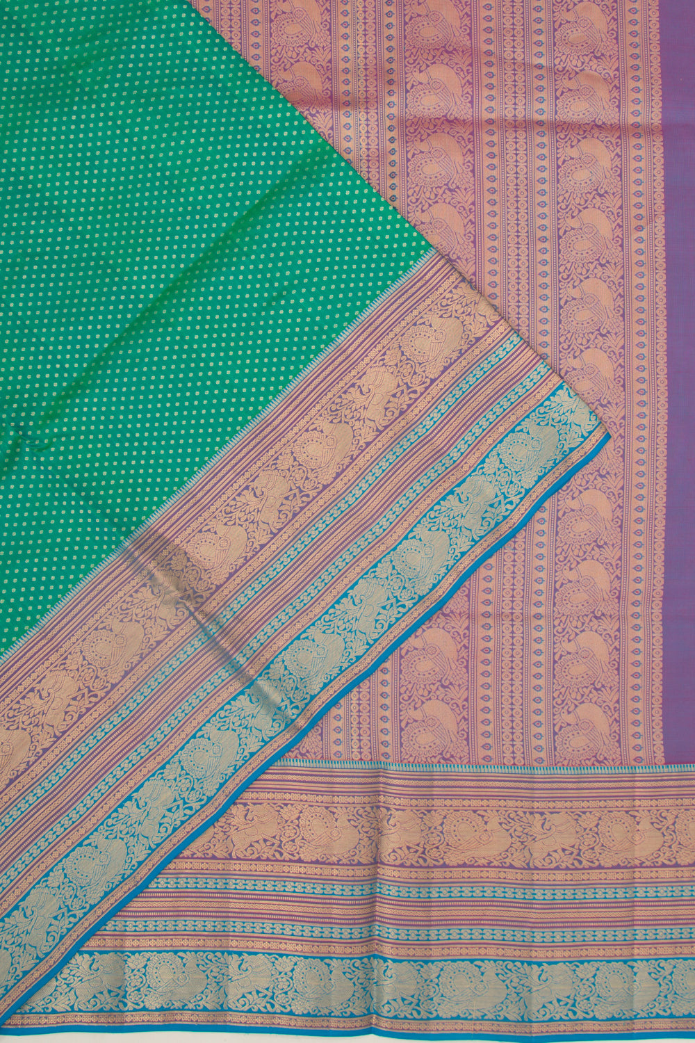 Coimbatore Silk Brocade Sea Green Saree