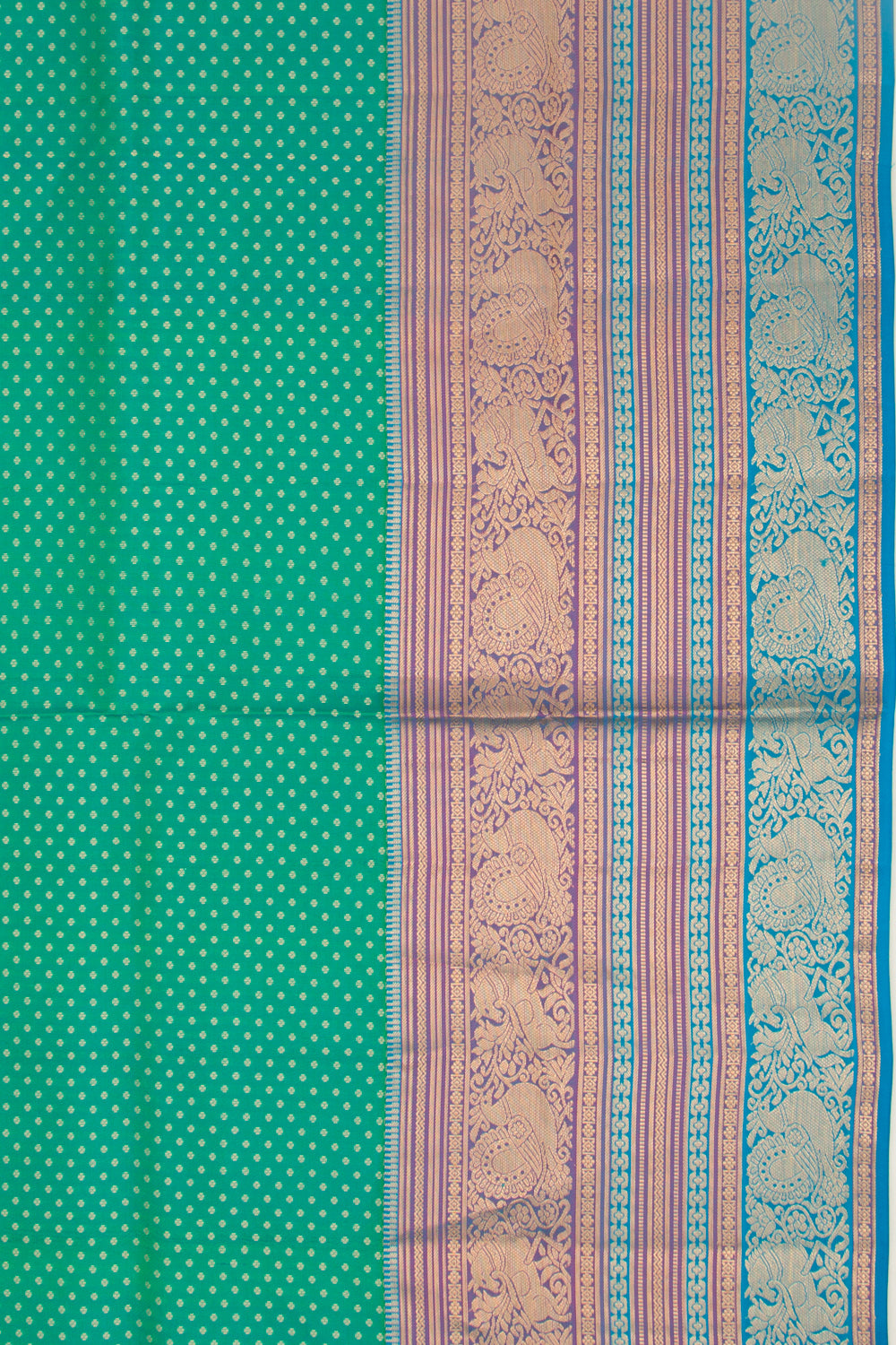 Coimbatore Silk Brocade Sea Green Saree