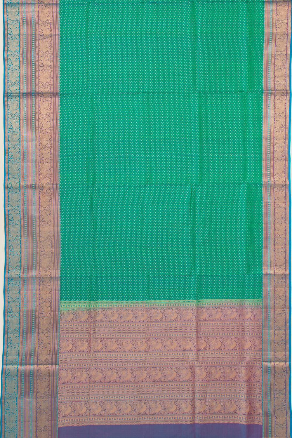 Coimbatore Silk Brocade Sea Green Saree