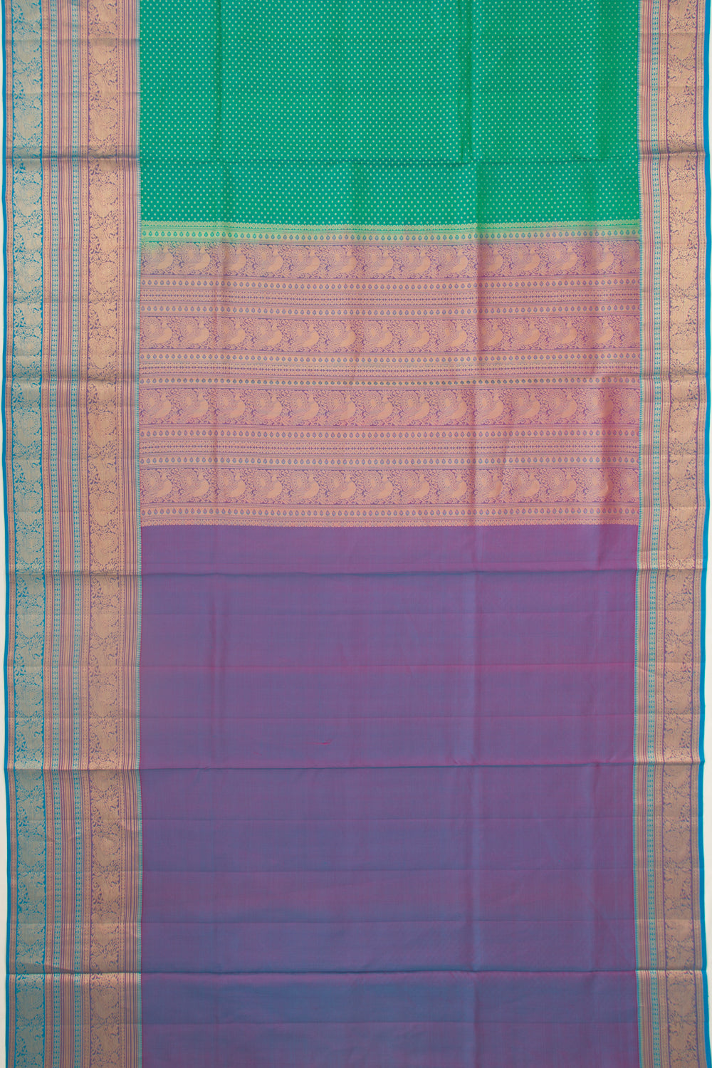 Coimbatore Silk Brocade Sea Green Saree