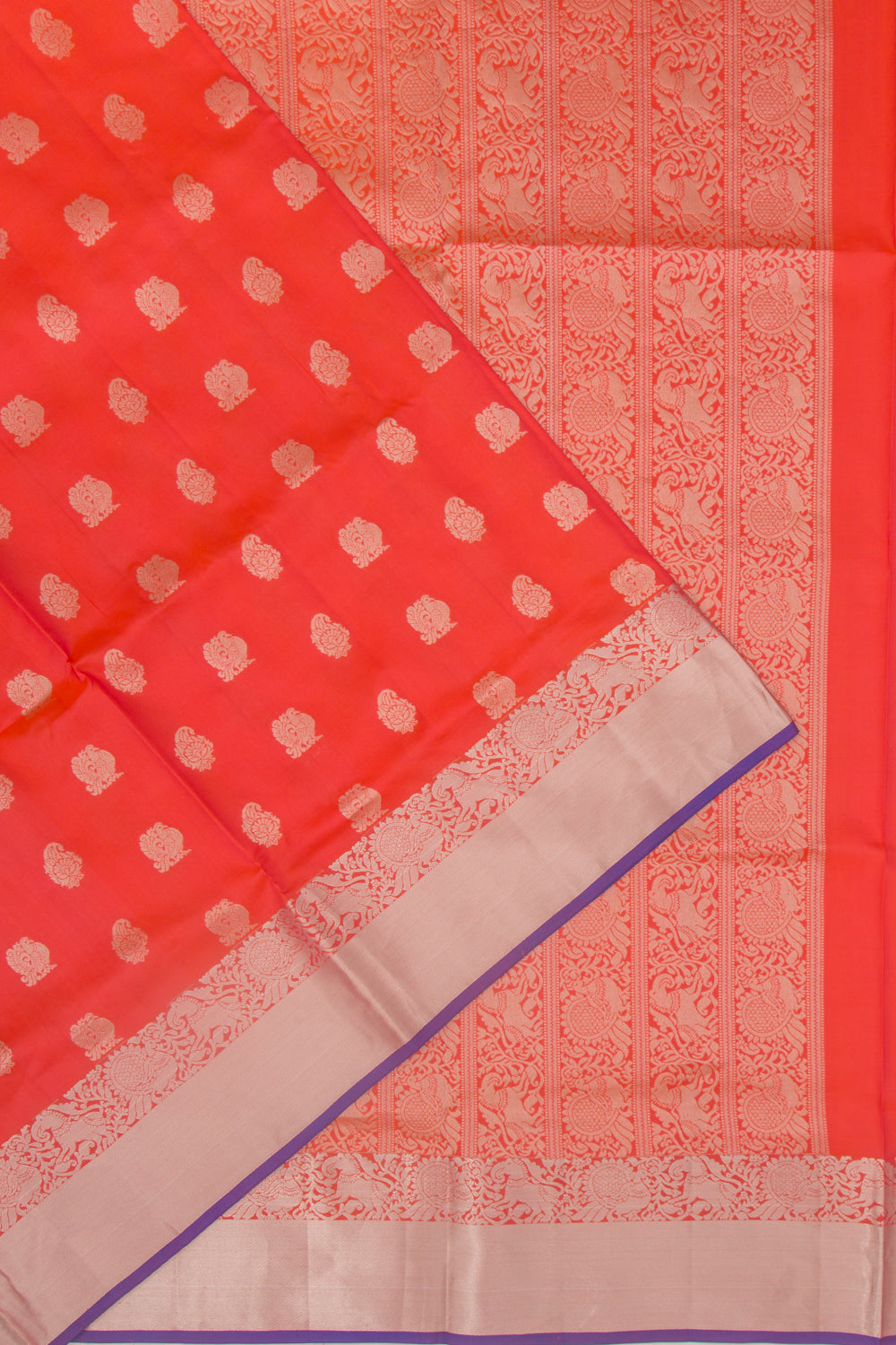 Coimbatore Silk Butta Orange Saree