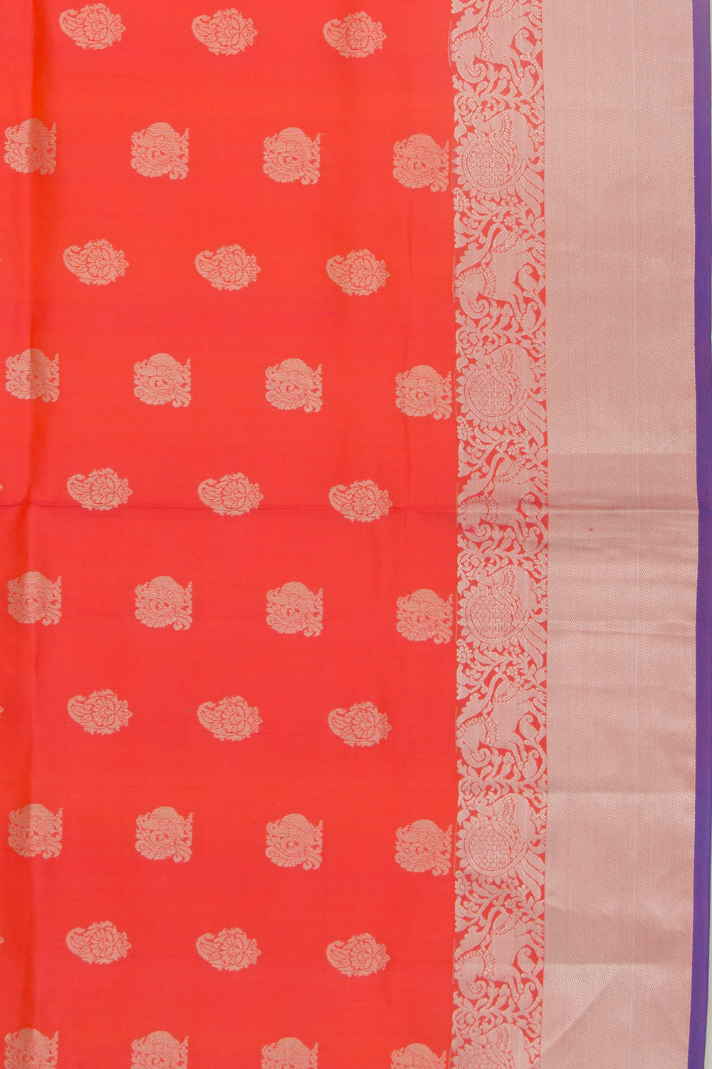 Coimbatore Silk Butta Orange Saree