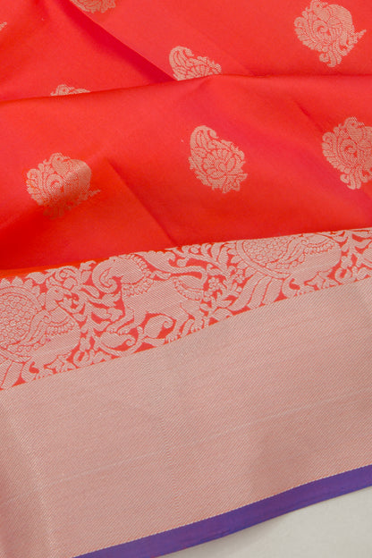 Coimbatore Silk Butta Orange Saree