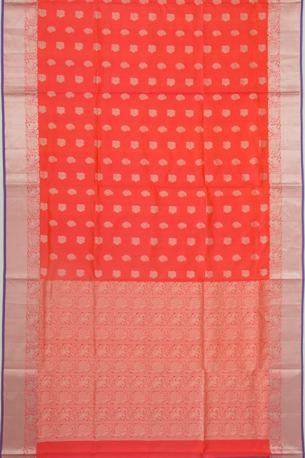 Coimbatore Silk Butta Orange Saree