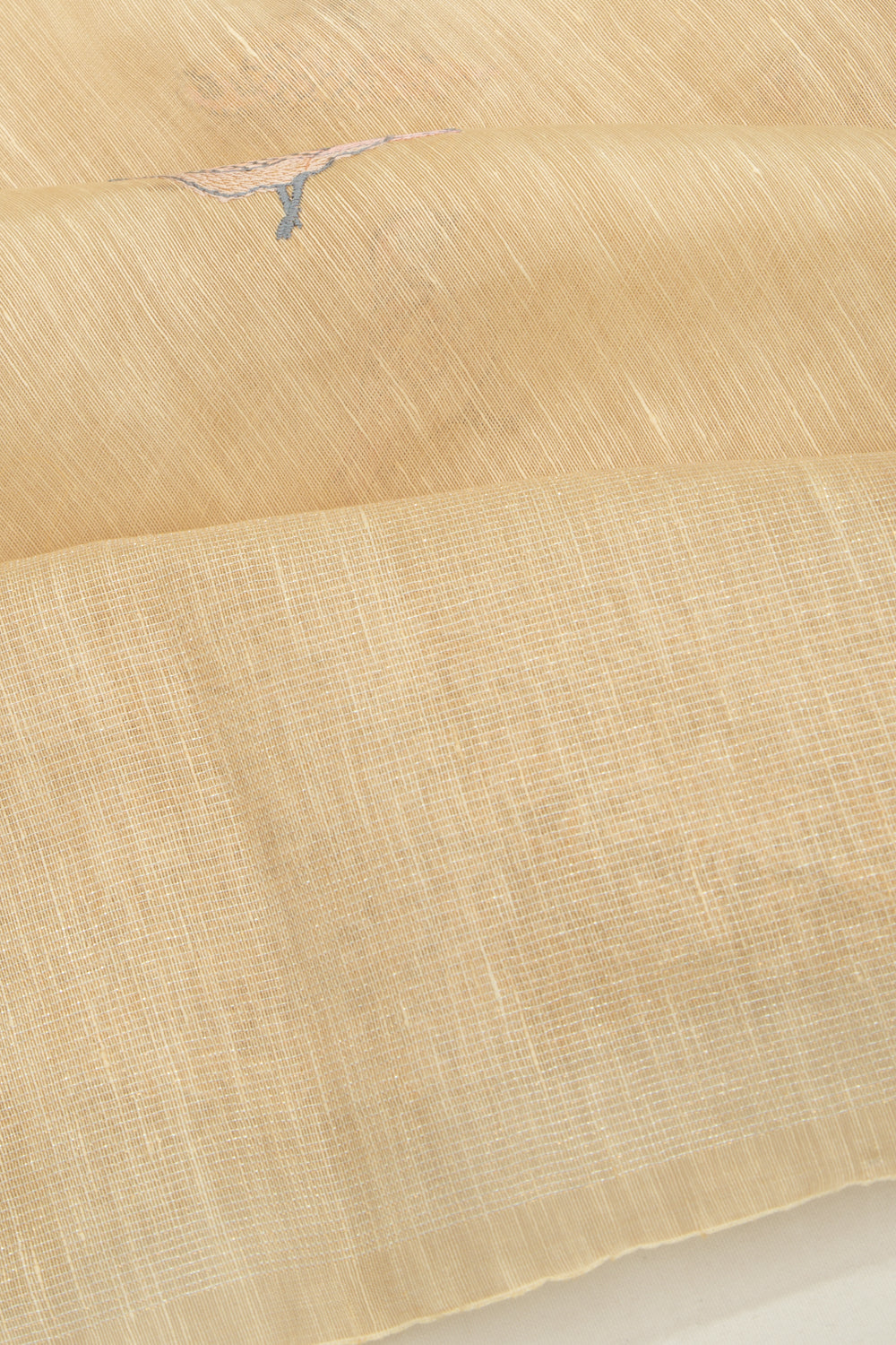 Linen Embroidery Butta Beige Saree