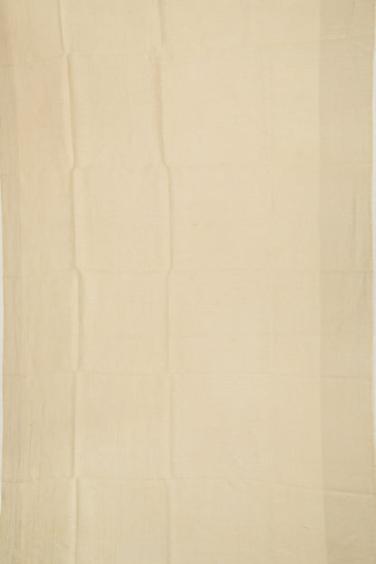 Linen Embroidery Butta Beige Saree