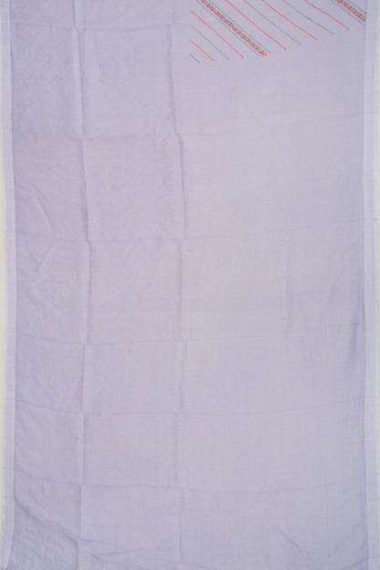 Linen Embroidery Lines Violet Saree