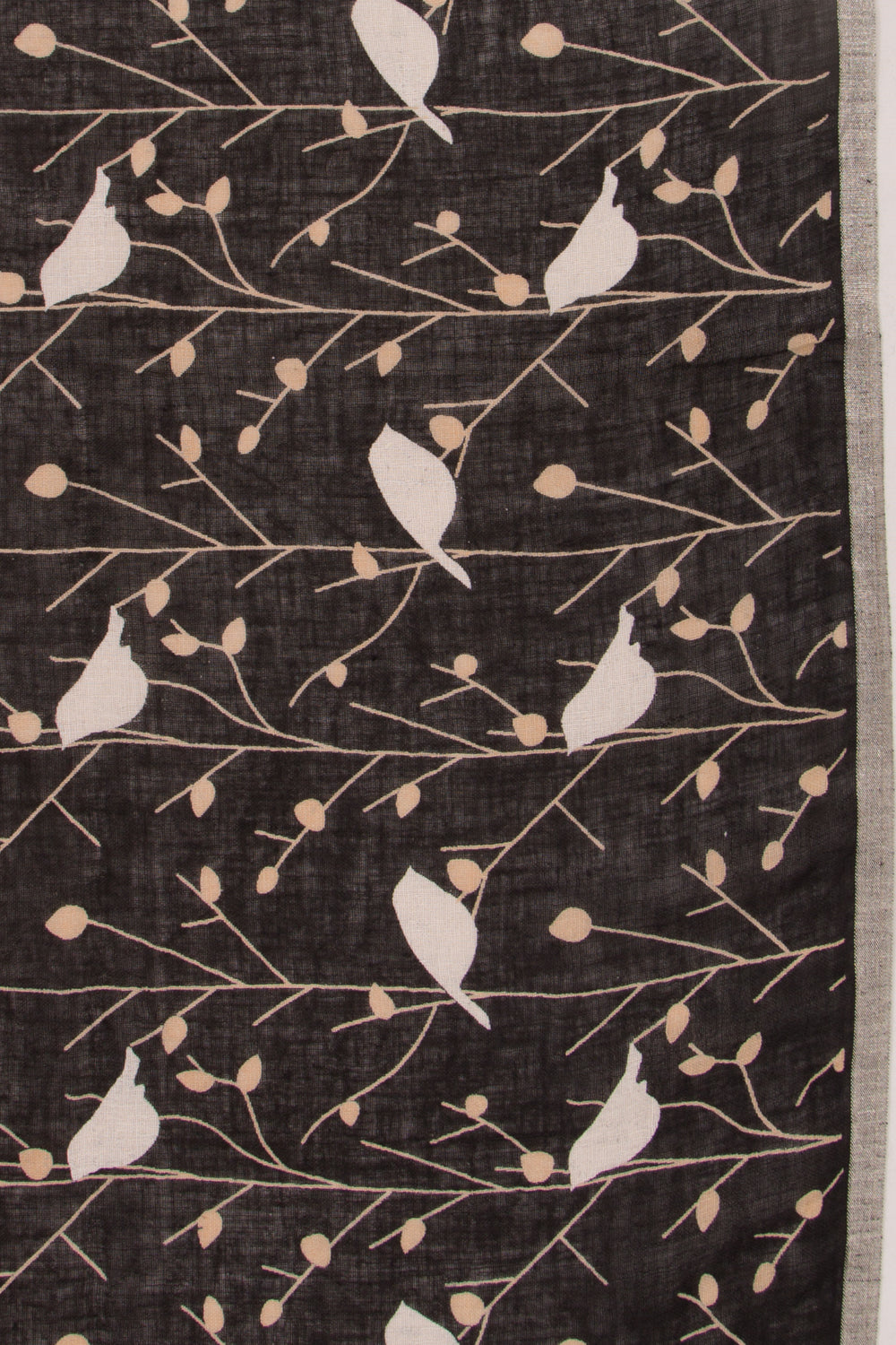 Linen Printed Black Saree