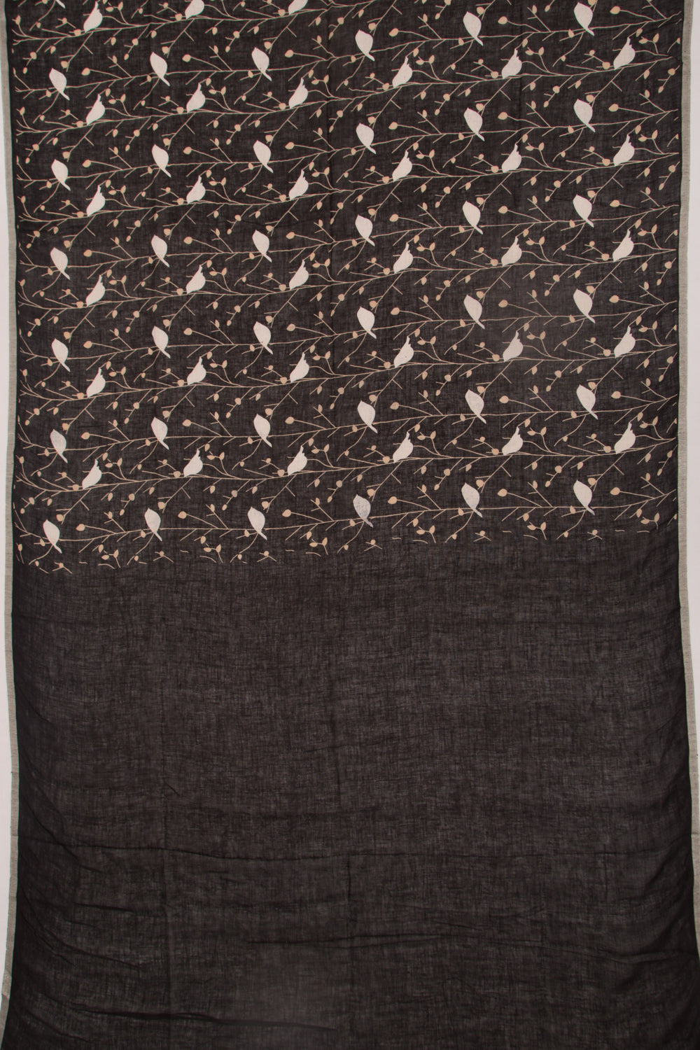 Linen Printed Black Saree
