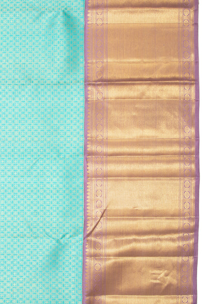 Kanchipuram Silk Brocade Sky Blue Saree