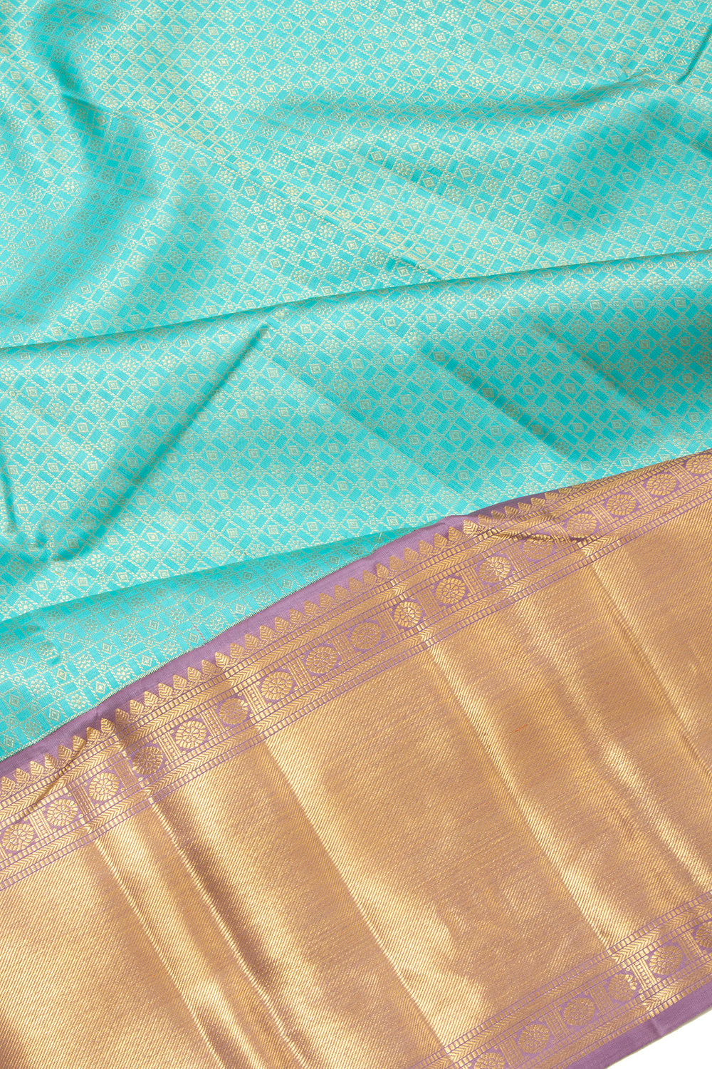 Kanchipuram Silk Brocade Sky Blue Saree