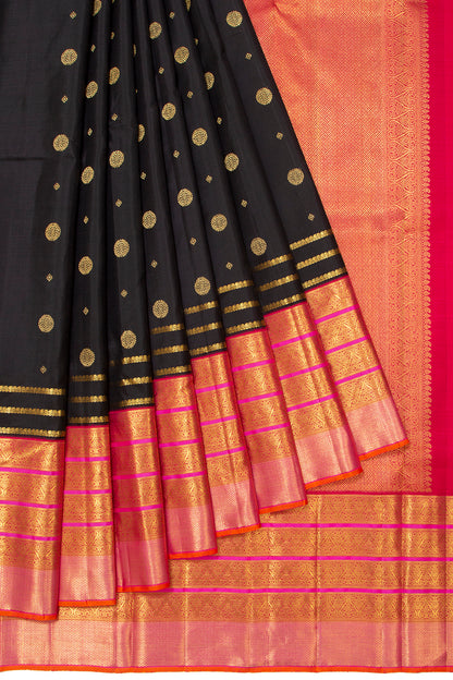 Kanchipuram Silk Butta Black Saree