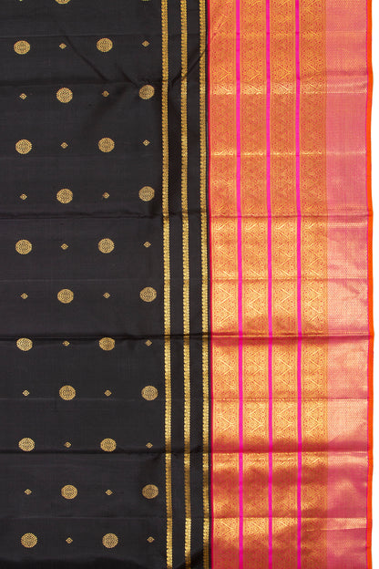 Kanchipuram Silk Butta Black Saree