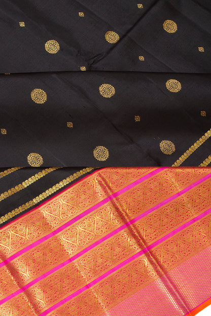 Kanchipuram Silk Butta Black Saree