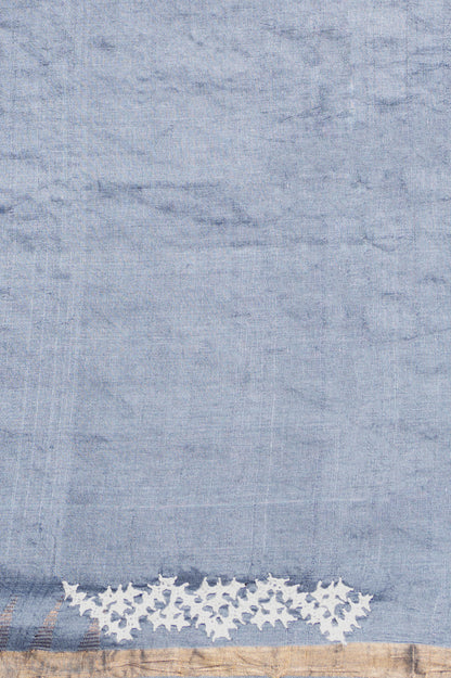 Tussar Batik Printed Grey Saree