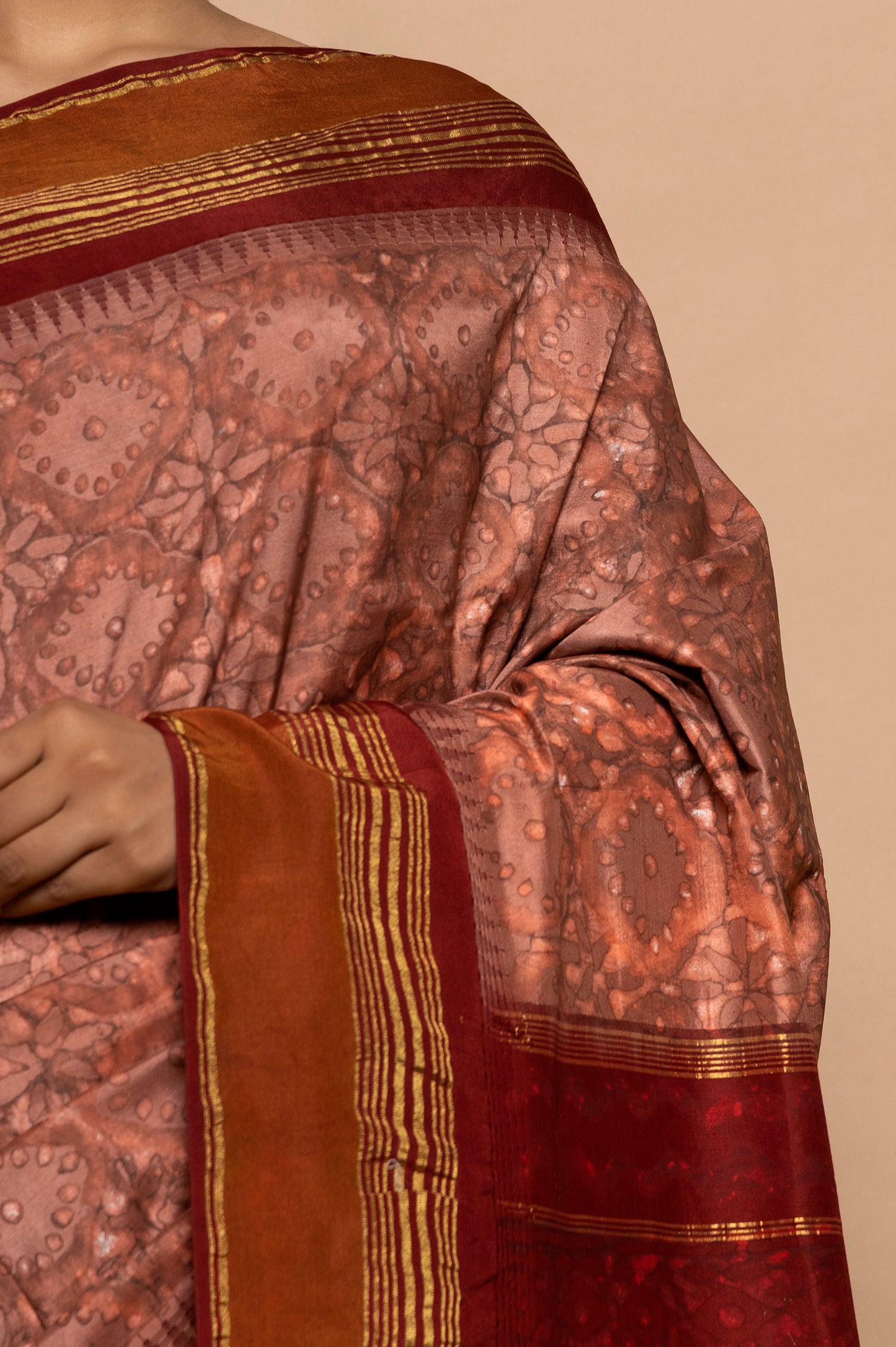 Bangalore Silk Kadiyal Printed Orange Saree