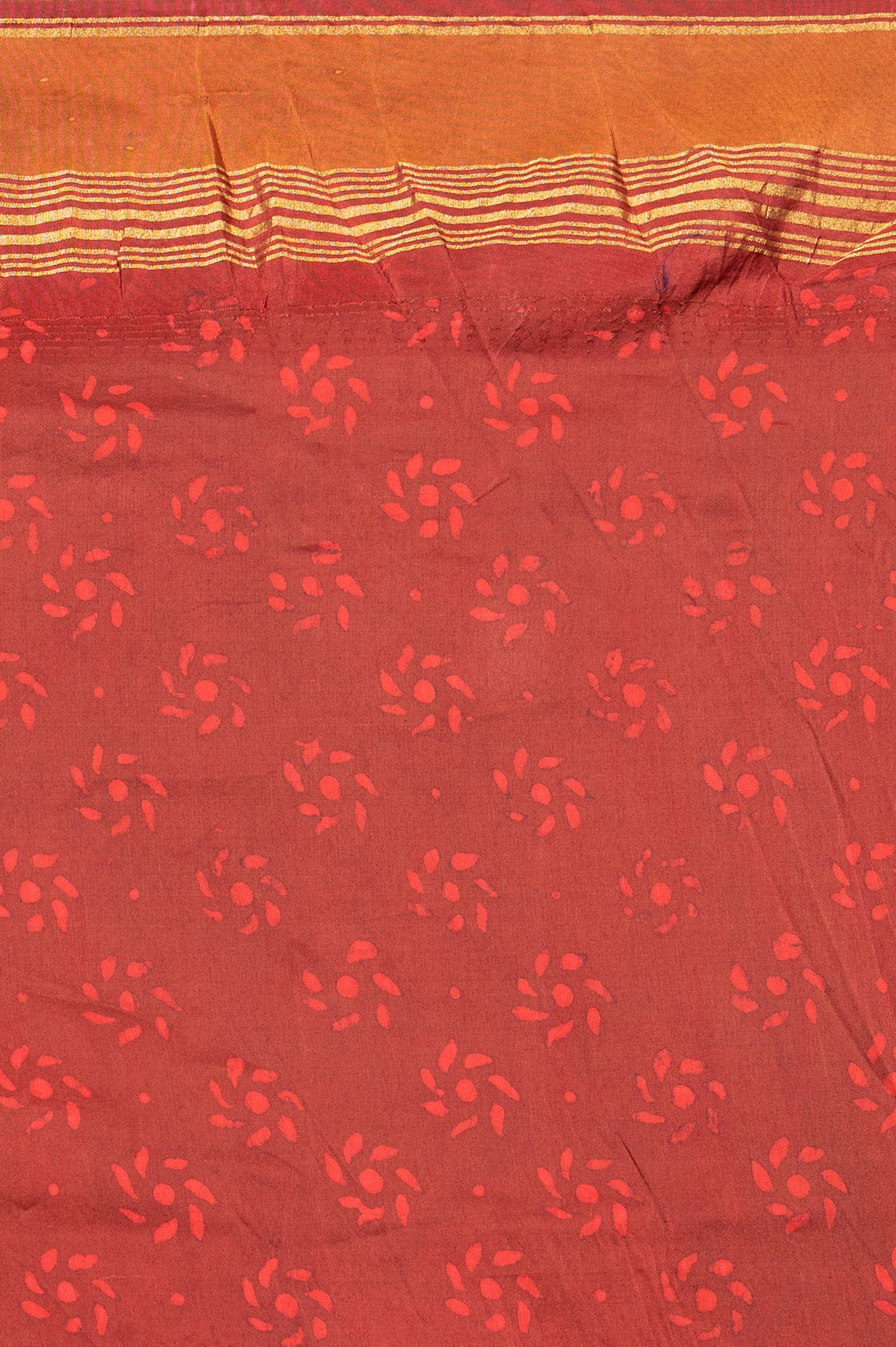 Bangalore Silk Kadiyal Printed Orange Saree
