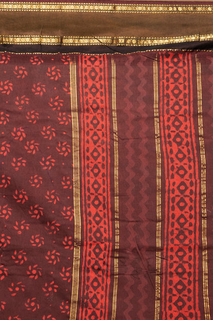 Bangalore Silk Kadiyal Printed Grey Saree