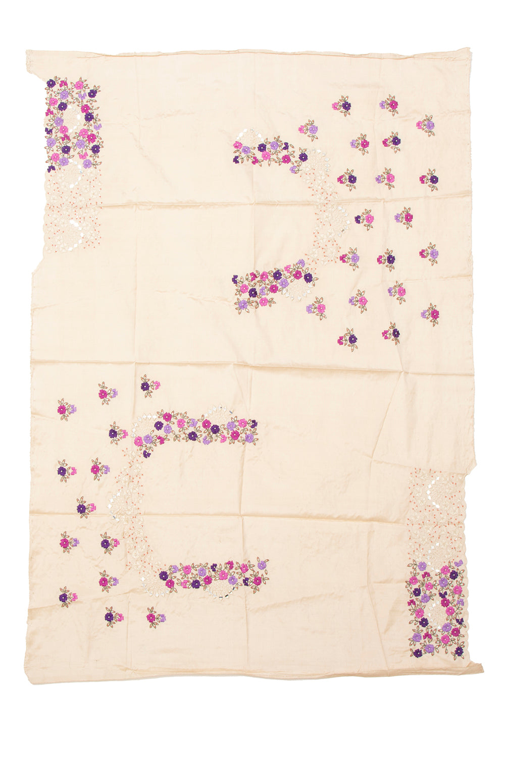 Pochampally Silk Ikat Purple Saree With Embroidery Scallop Border