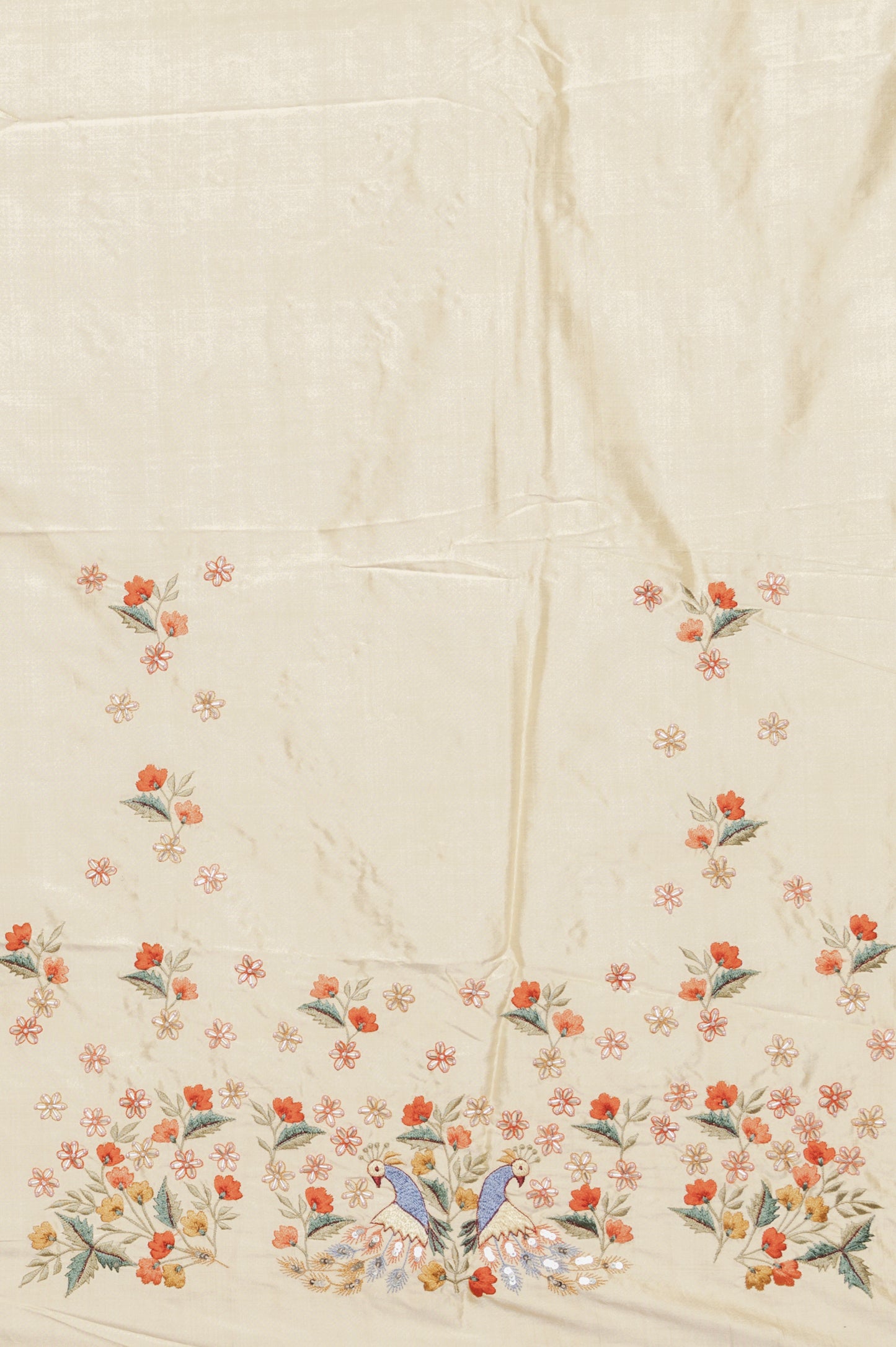 Pochampally Silk Ikat Red Saree With Embroidery Scallop Border