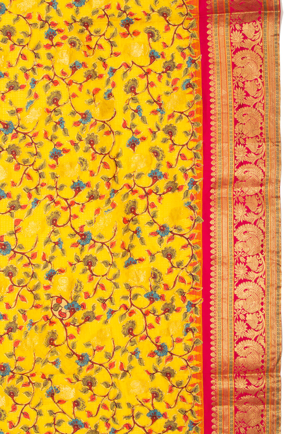 Kota Soft Silk Embroidery Yellow Saree