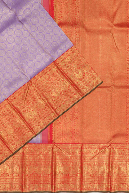Kanchipuram Silk Brocade Lavender Saree