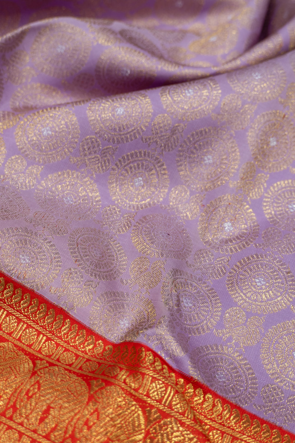 Kanchipuram Silk Brocade Lavender Saree