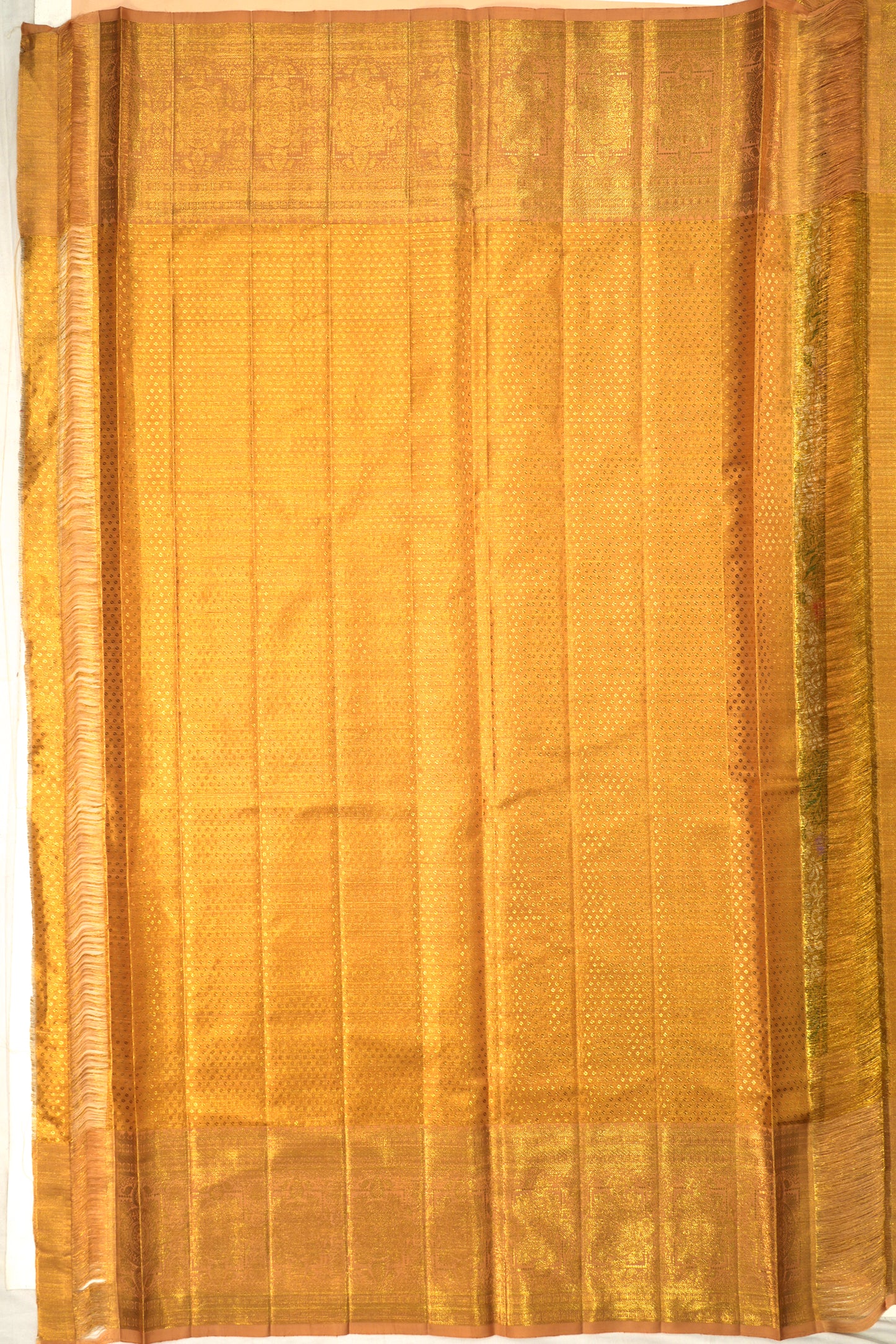 Kanchipuram Silk Tissue Brocade Gold Saree