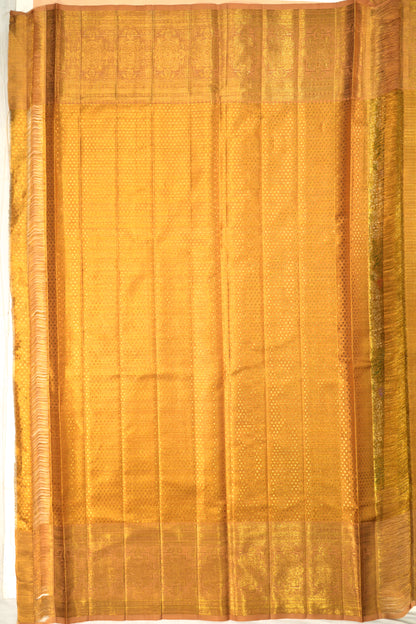 Kanchipuram Silk Tissue Brocade Gold Saree