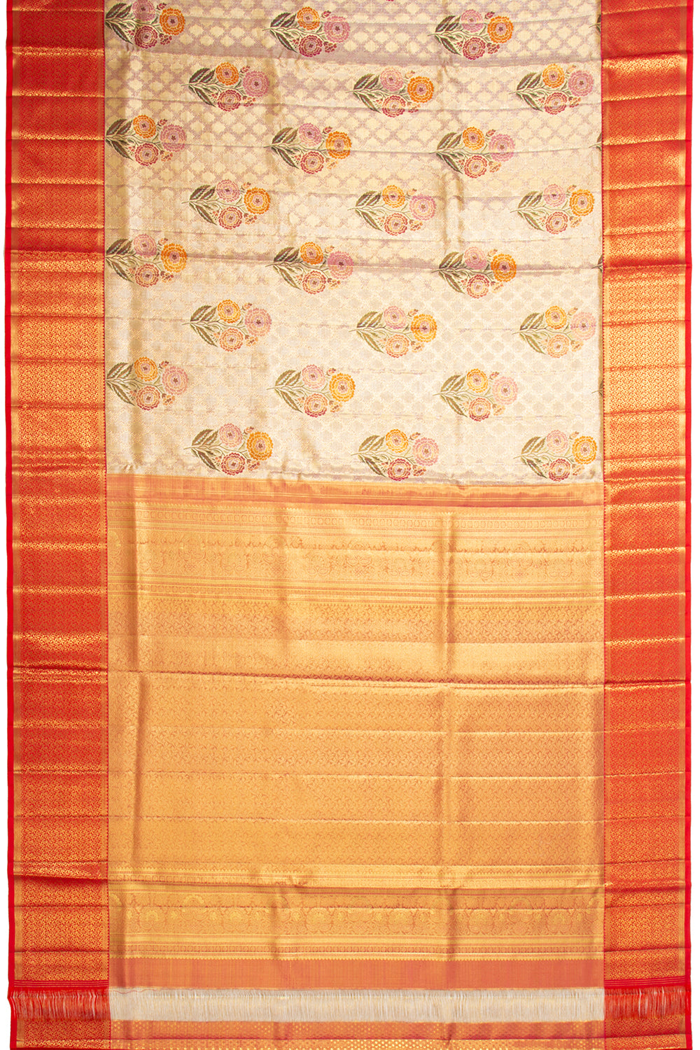 Kanchipuram Silk Tissue Brocade Gold Saree