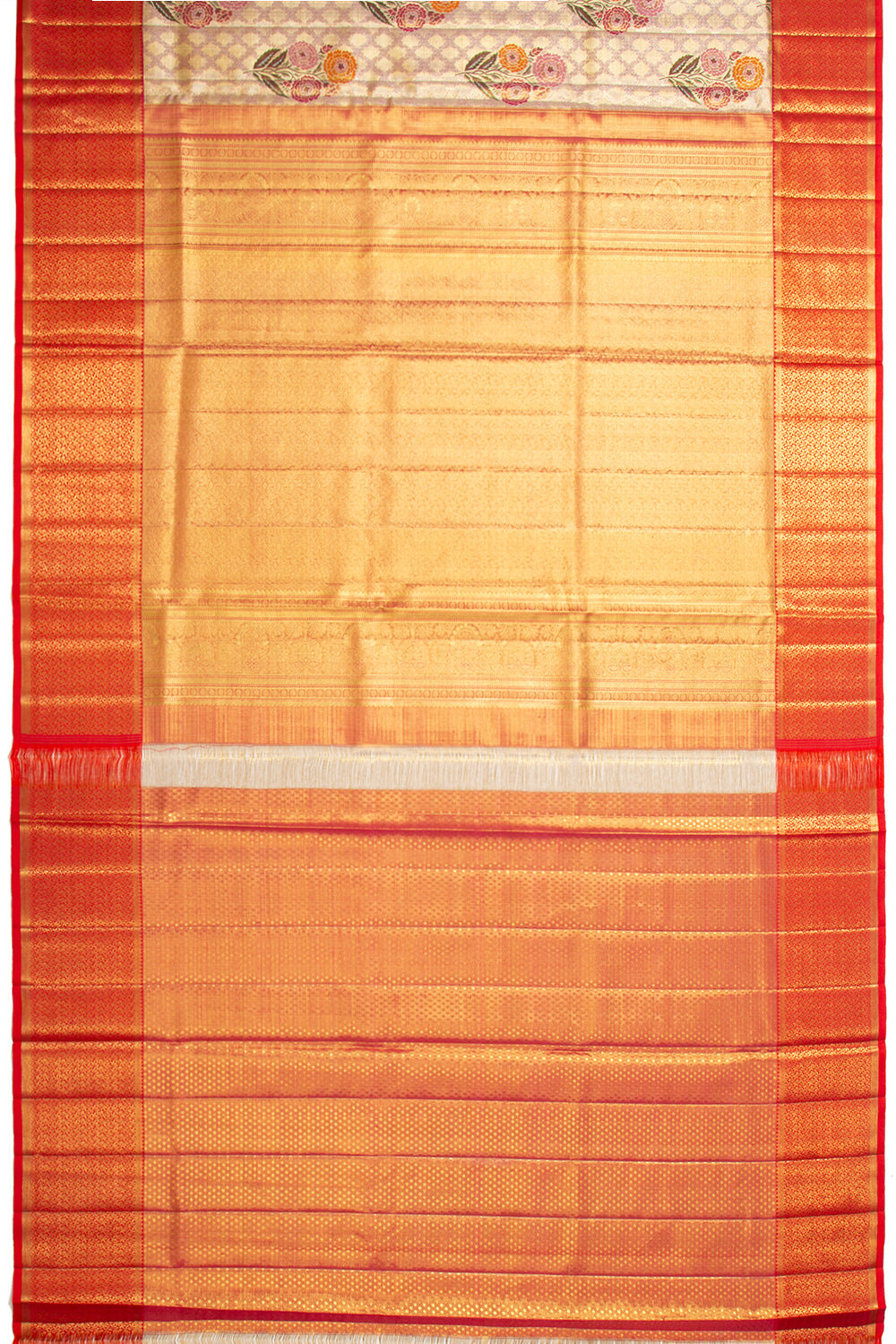 Kanchipuram Silk Tissue Brocade Gold Saree