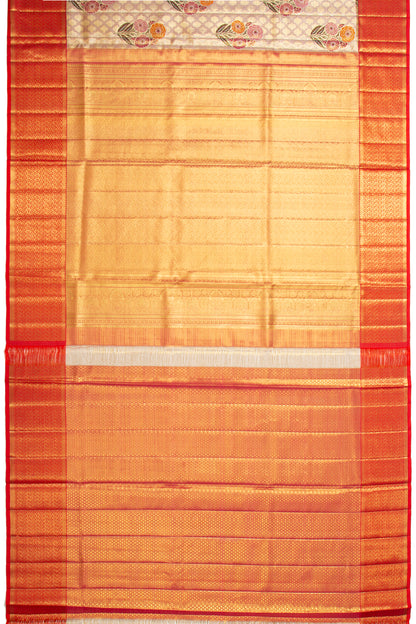 Kanchipuram Silk Tissue Brocade Gold Saree