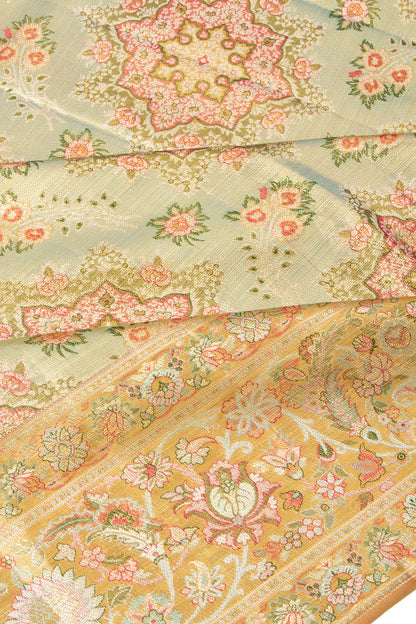 Kanchipuram Silk Tissue Brocade Green Saree