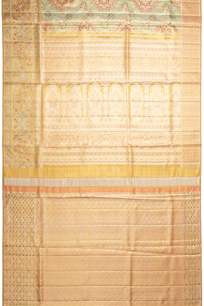 Kanchipuram Silk Tissue Brocade Green Saree
