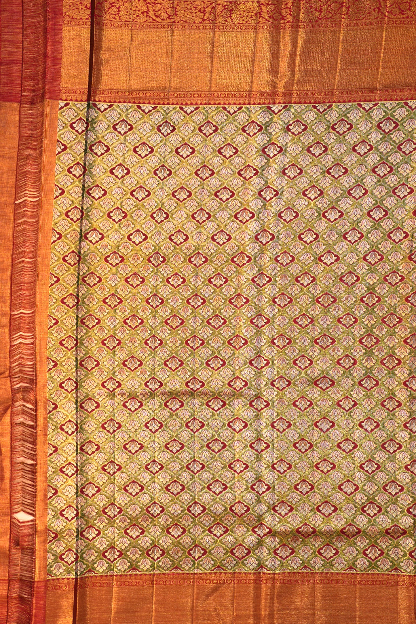 Kanchipuram Silk Tissue Brocade Lavender Saree