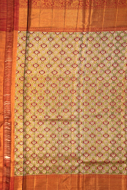 Kanchipuram Silk Tissue Brocade Lavender Saree