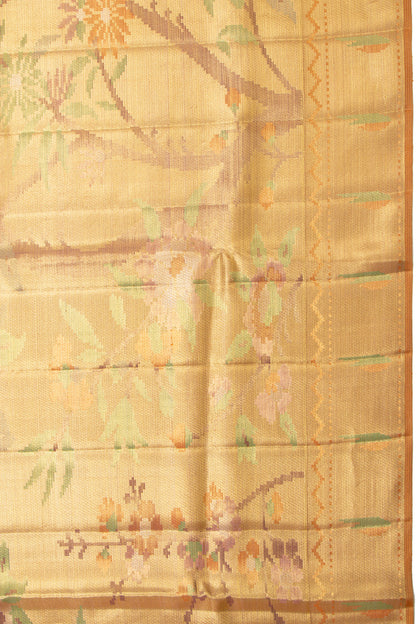 Kanchipuram Silk Tissue Jaal Gold Saree