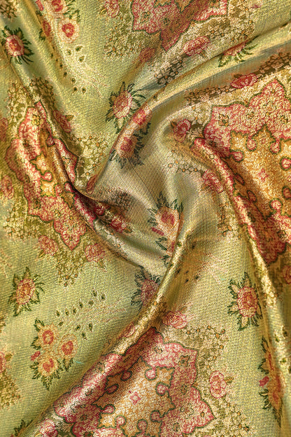 Kanchipuram Silk Tissue Brocade Green Saree