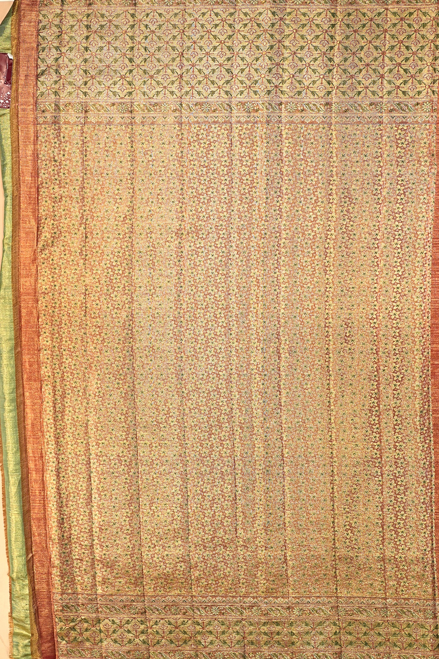 Kanchipuram Silk Tissue Brocade Green Saree