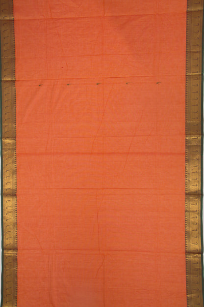Handspun Cotton Butta Orange Saree