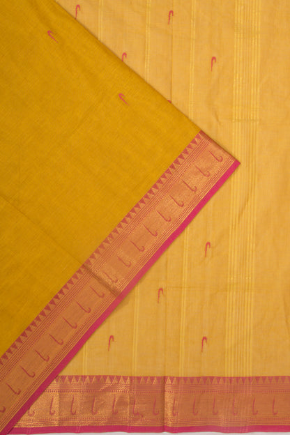 Chettinad Cotton Butta Yellow Saree