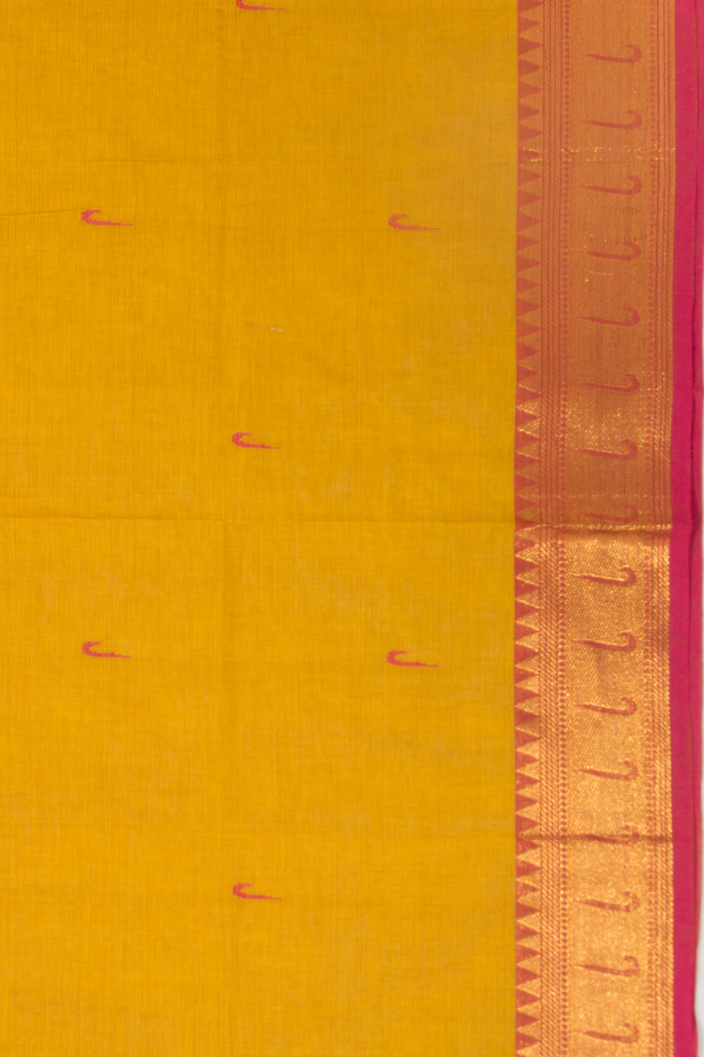 Chettinad Cotton Butta Yellow Saree