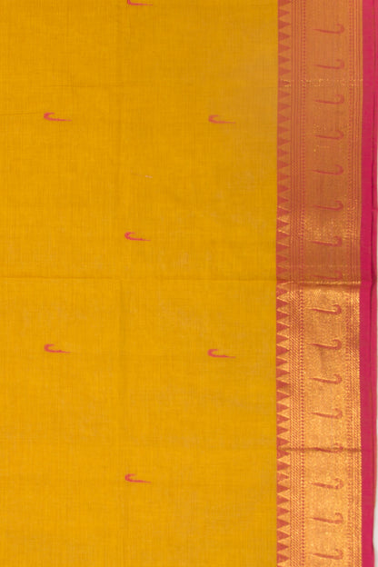Chettinad Cotton Butta Yellow Saree