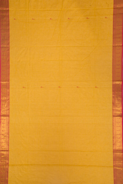 Chettinad Cotton Butta Yellow Saree