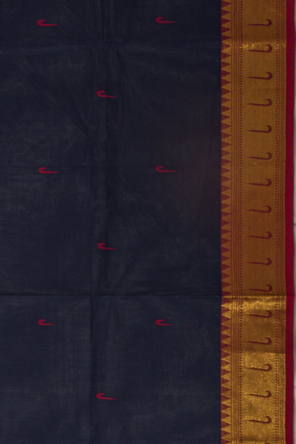 Chettinad Cotton Butta Dark Blue Saree