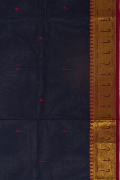 Chettinad Cotton Butta Dark Blue Saree