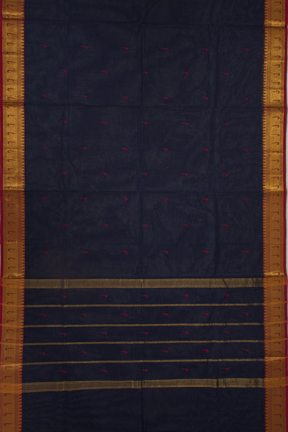 Chettinad Cotton Butta Dark Blue Saree